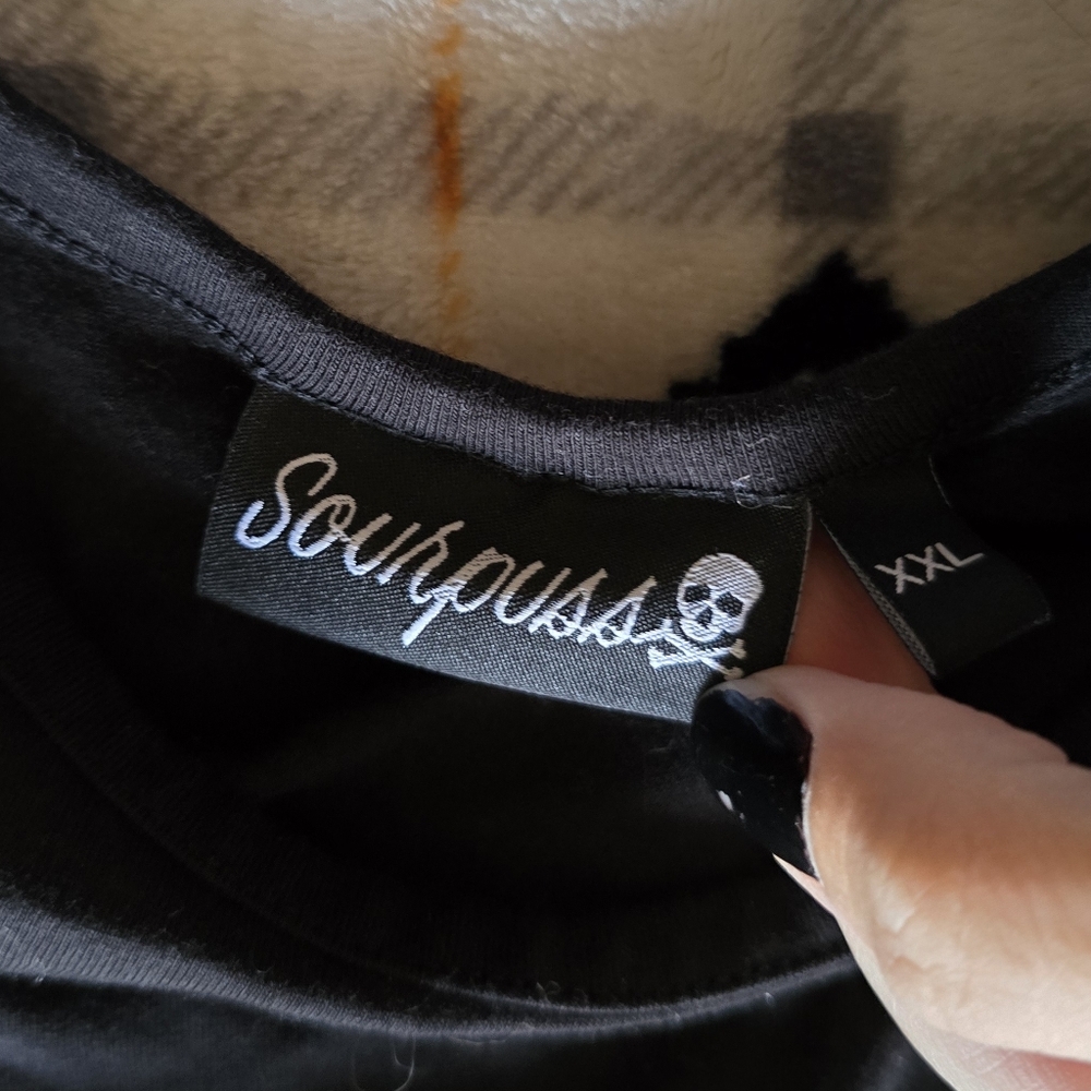 Sourpuss XXL Black Ruched Tie Strap Romper - Picture 3 of 4